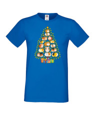 Мъжка коледна тениска Guinea Pig Christmas Tree Lights Chippoa