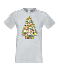 Мъжка коледна тениска Guinea Pig Christmas Tree Lights Chippoa