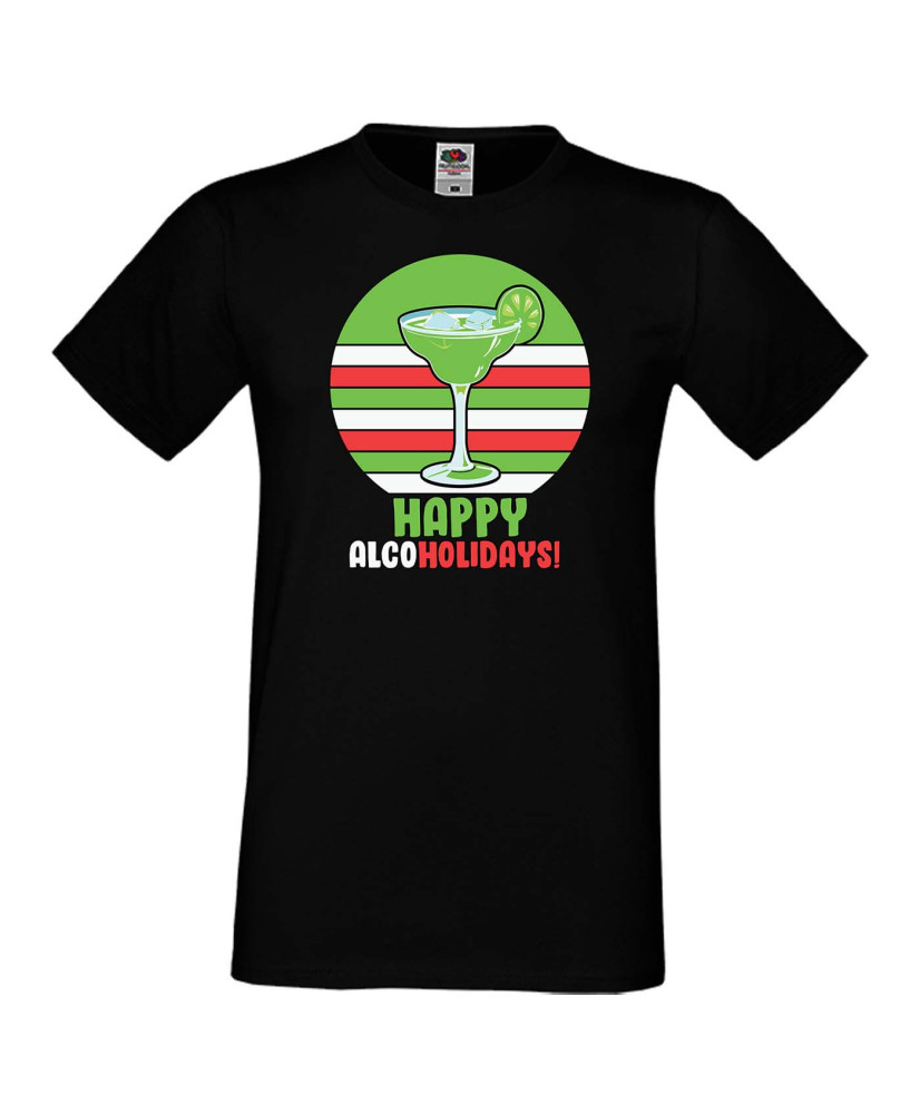 Мъжка коледна тениска Happy Alcoholidays