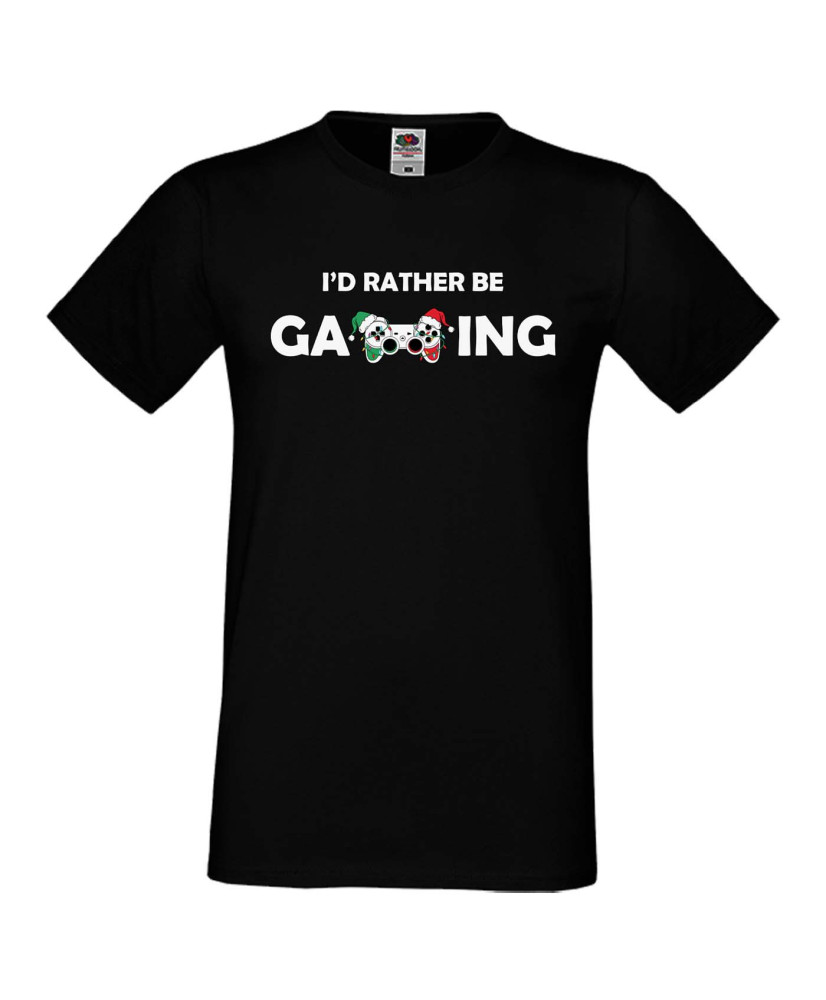 Мъжка коледна тениска I Would Rather Be Gaming