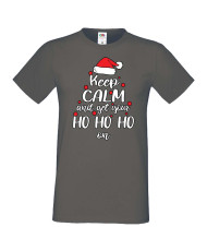 Мъжка коледна тениска Keep Calm And Get Your Ho Ho Ho On