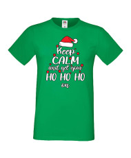Мъжка коледна тениска Keep Calm And Get Your Ho Ho Ho On