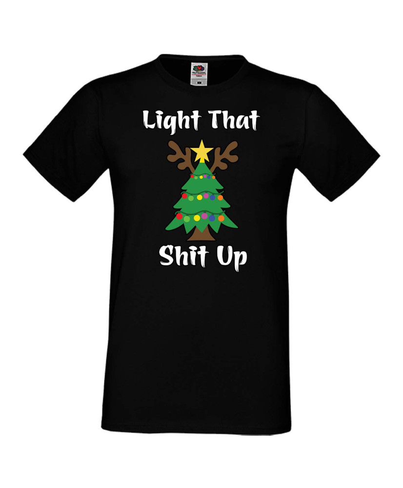 Мъжка коледна тениска Light That Sh*t Up