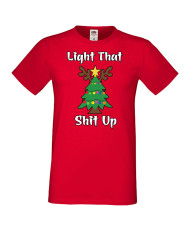 Мъжка коледна тениска Light That Sh*t Up