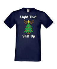 Мъжка коледна тениска Light That Sh*t Up