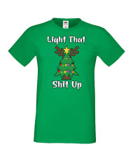 Мъжка коледна тениска Light That Sh*t Up