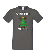 Мъжка коледна тениска Light That Sh*t Up