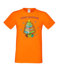 Мъжка коледна тениска Merry Bookmas books christmas tree