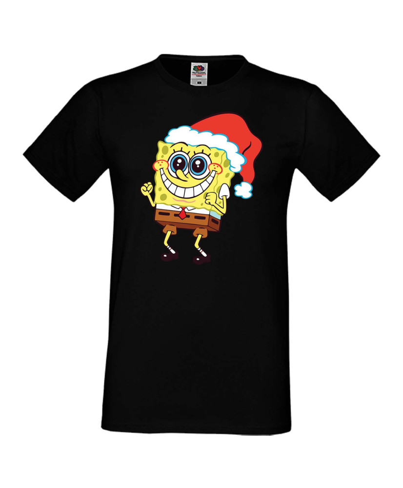 Мъжка коледна тениска Spongebob Christmas Hat