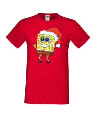 Мъжка коледна тениска Spongebob Christmas Hat