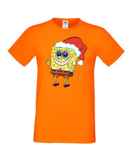 Мъжка коледна тениска Spongebob Christmas Hat