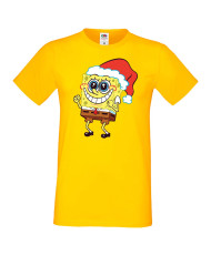 Мъжка коледна тениска Spongebob Christmas Hat