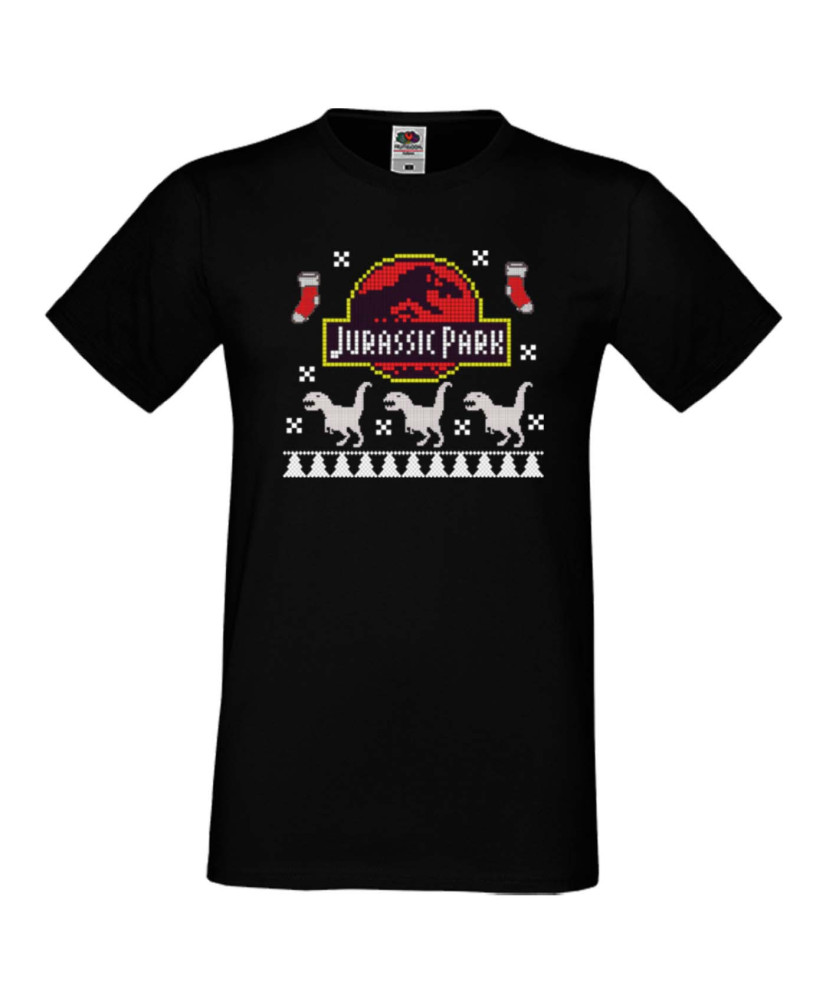 Мъжка коледна тениска Jurassic park