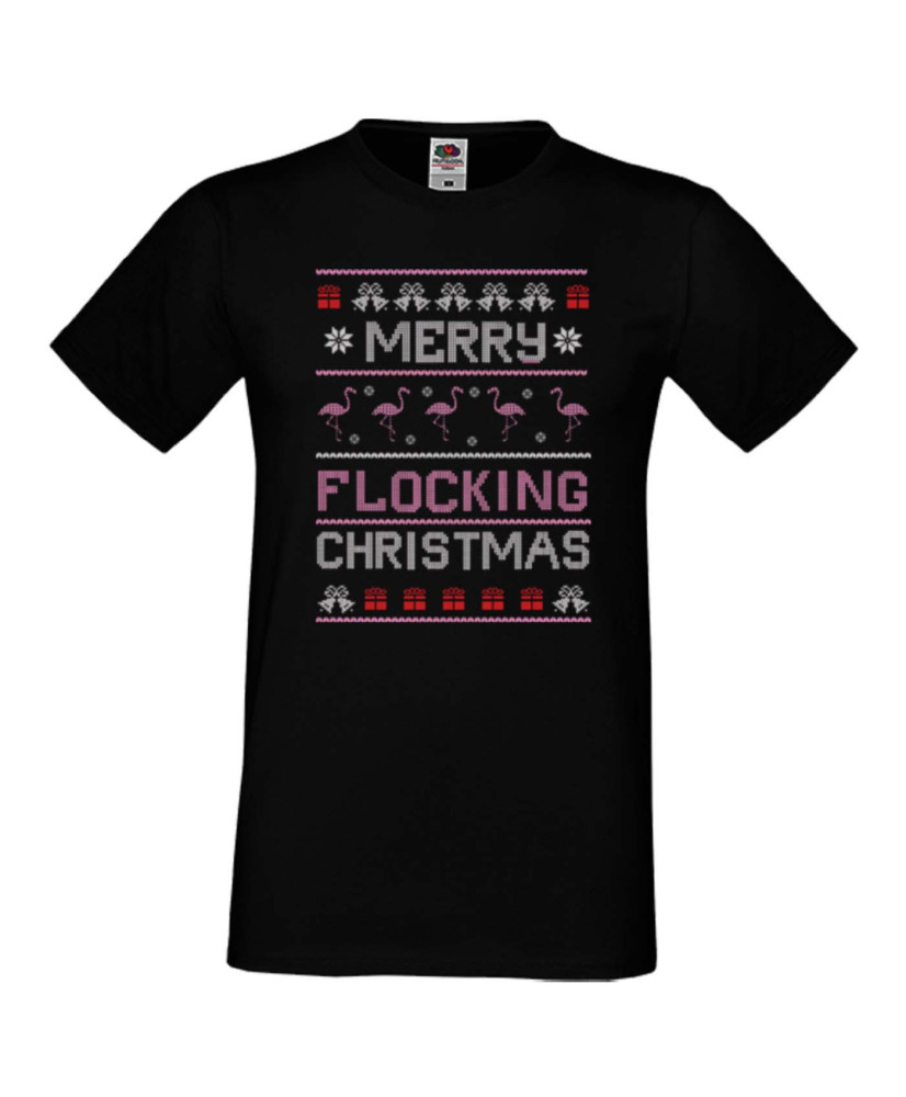 Мъжка коледна тениска Merry Flocking Christmas