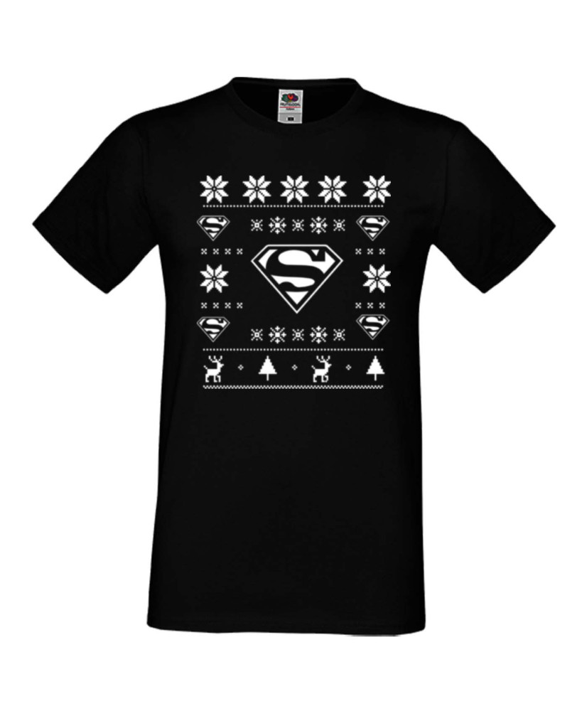 Мъжка коледна тениска Superman Christmas logo