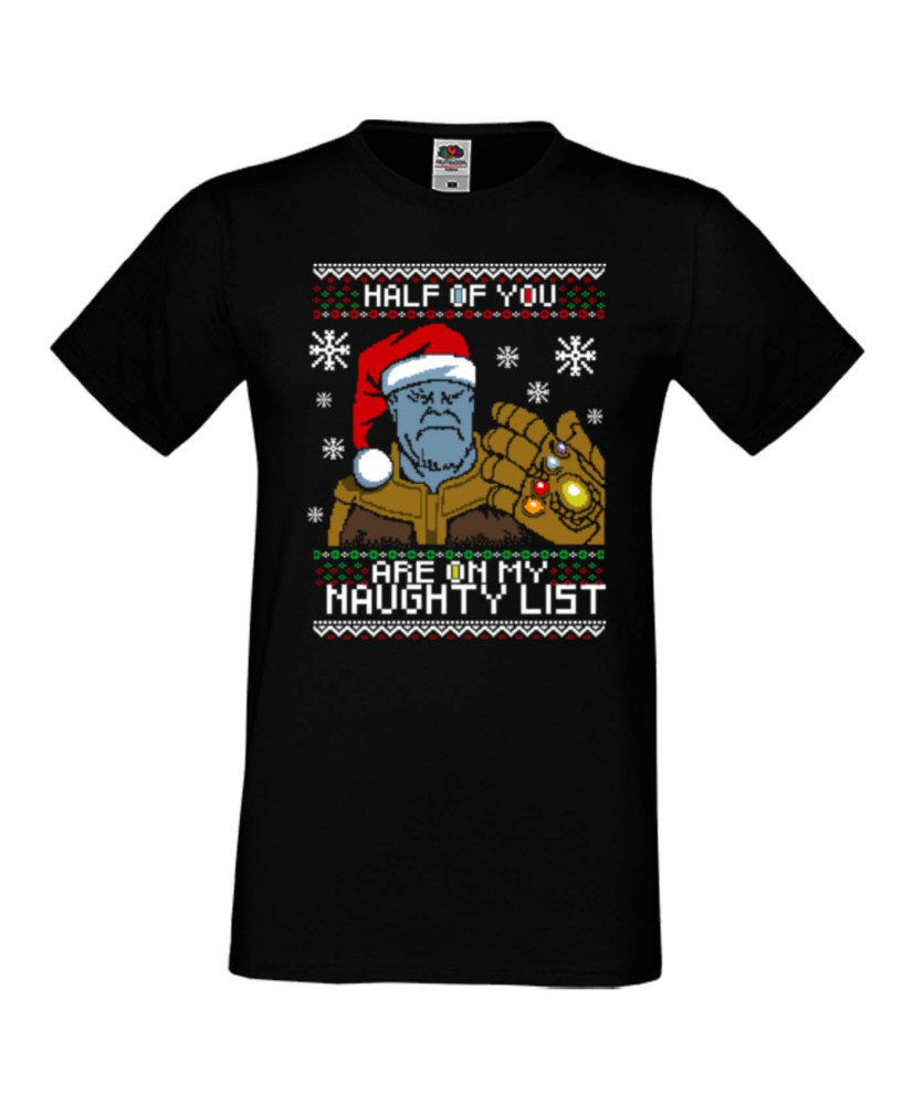 Мъжка коледна тениска Avengers Thanos Santa 01