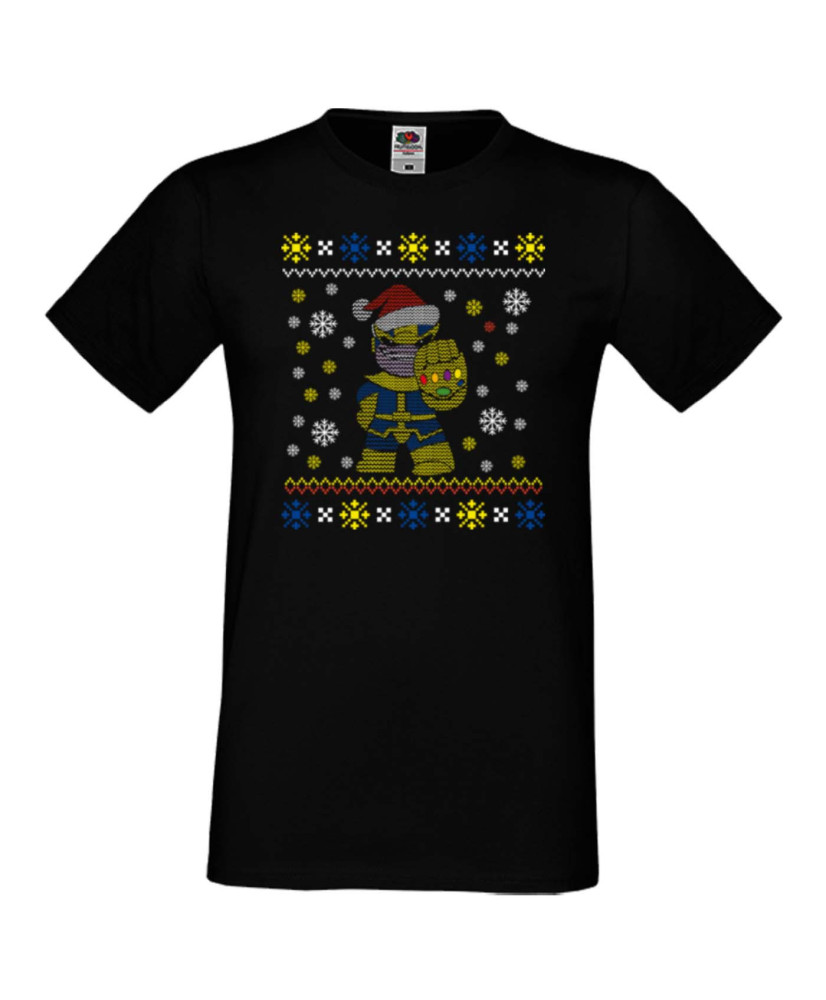 Мъжка коледна тениска Avengers Thanos Santa 02