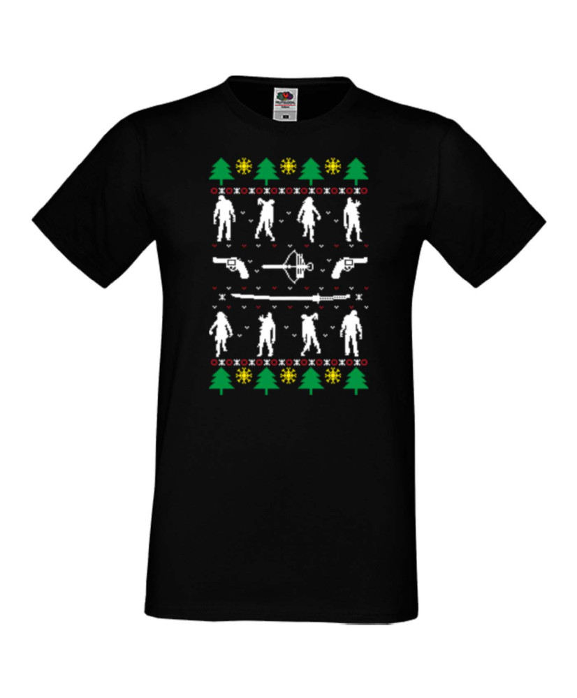 Мъжка коледна тениска The Walking Dead Zombies Christmas 01