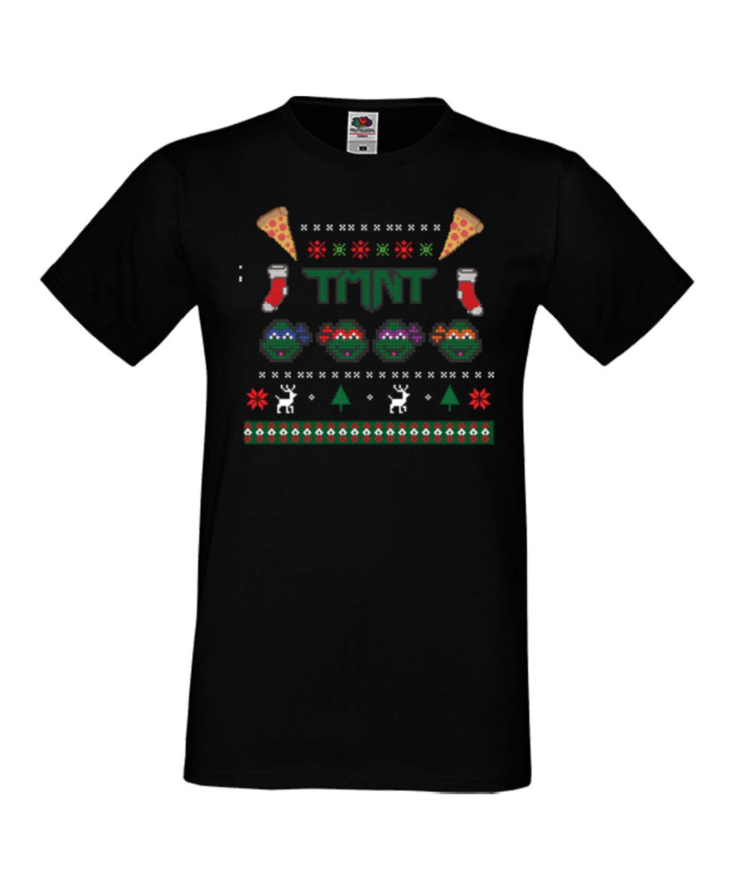 Мъжка коледна тениска TNMT Christmas Костенурките нинджа