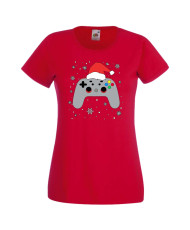 Дамска коледна тениска Christmas Gamer Gamepad