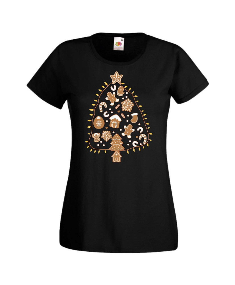 Дамска коледна тениска Christmas Treats Christmas Tree
