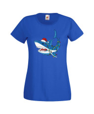 Дамска коледна тениска Christmas Shark