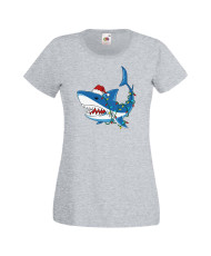 Дамска коледна тениска Christmas Shark