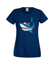 Дамска коледна тениска Christmas Shark