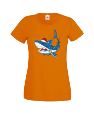 Дамска коледна тениска Christmas Shark