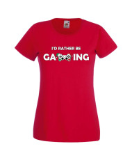 Дамска коледна тениска I Would Rather Be Gaming