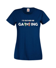 Дамска коледна тениска I Would Rather Be Gaming