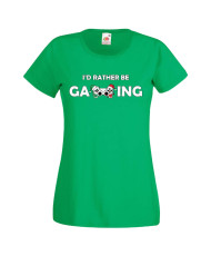 Дамска коледна тениска I Would Rather Be Gaming