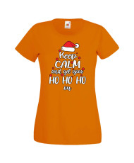 Дамска коледна тениска Keep Calm And Get Your Ho Ho Ho On