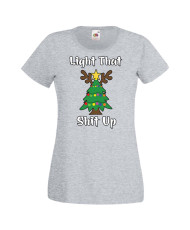 Дамска коледна тениска Light That Sh*t UpT-Rex Christmas