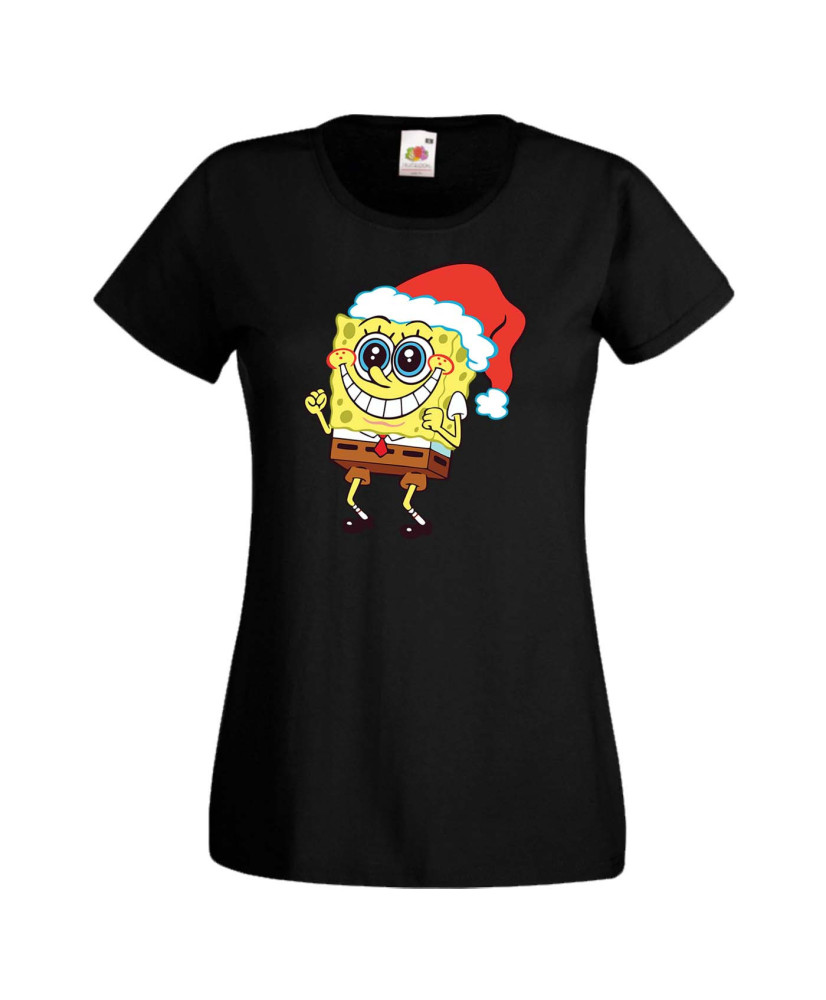 Дамска коледна тениска Spongebob Christmas Hat