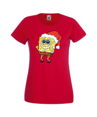 Дамска коледна тениска Spongebob Christmas Hat