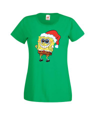 Дамска коледна тениска Spongebob Christmas Hat