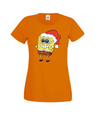 Дамска коледна тениска Spongebob Christmas Hat