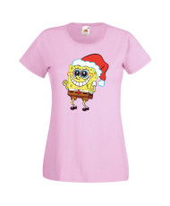 Дамска коледна тениска Spongebob Christmas Hat