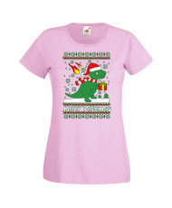 Дамска коледна тениска T-Rex Christmas