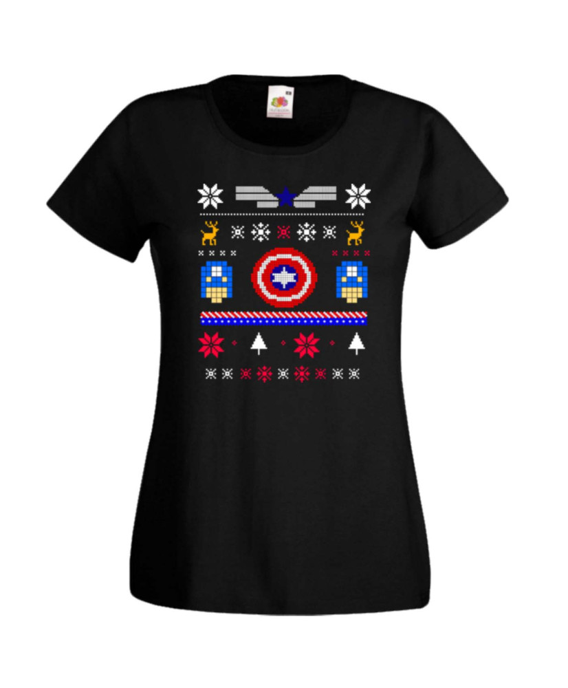 Дамска коледна тениска Captain America