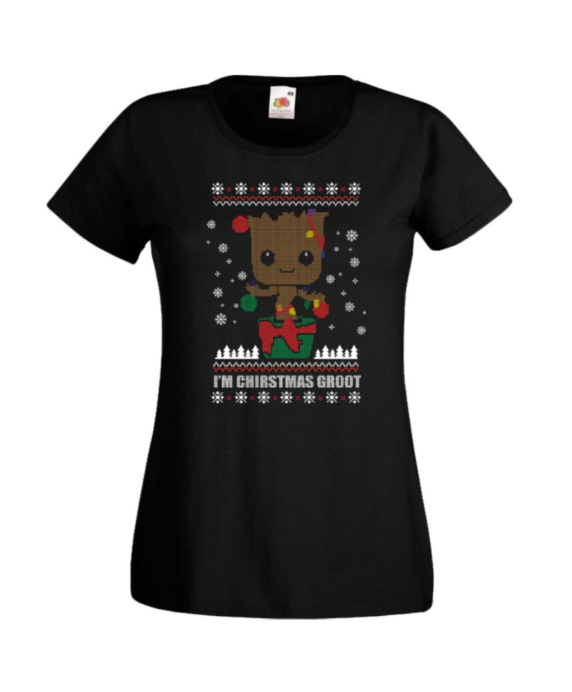 Дамска коледна тениска Guardians Of The Galaxy Groot Christmas 01