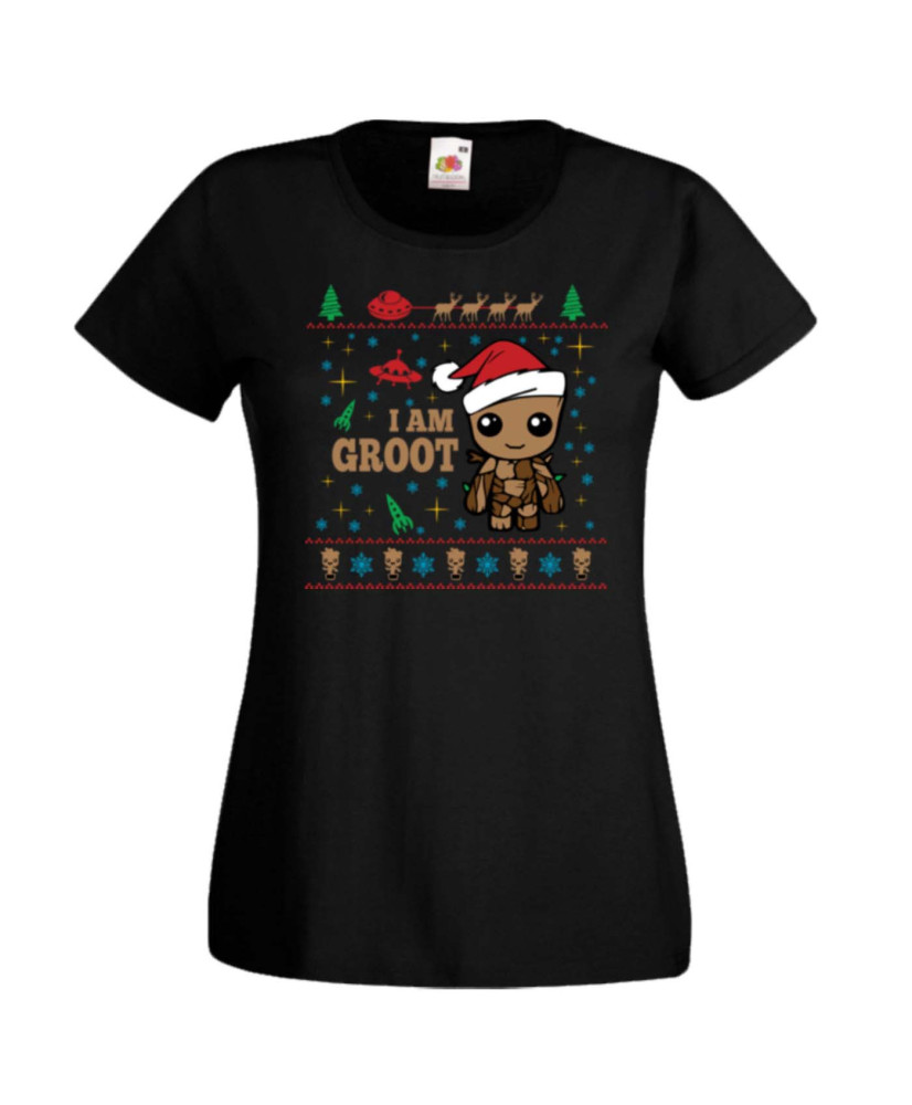 Дамска коледна тениска Guardians Of The Galaxy Groot Christmas 02