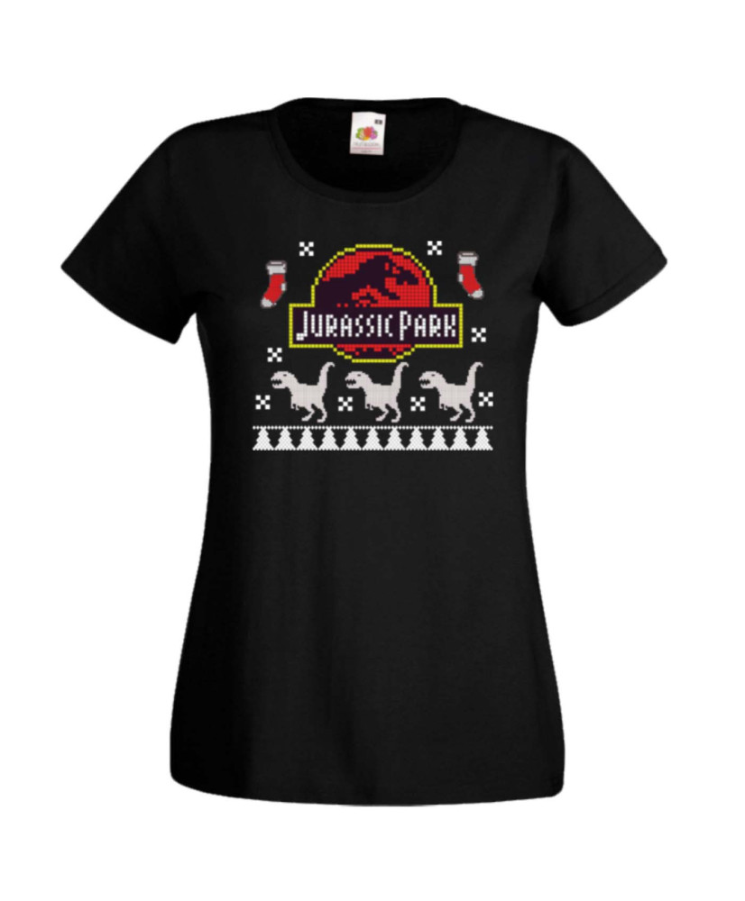 Дамска коледна тениска Jurassic Park