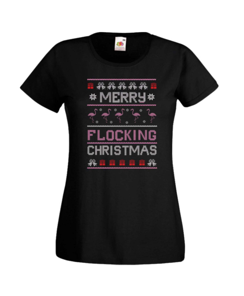 Дамска коледна тениска Merry Flocking Christmas