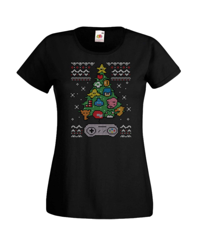 Дамска коледна тениска Nintendo Christmas Tree