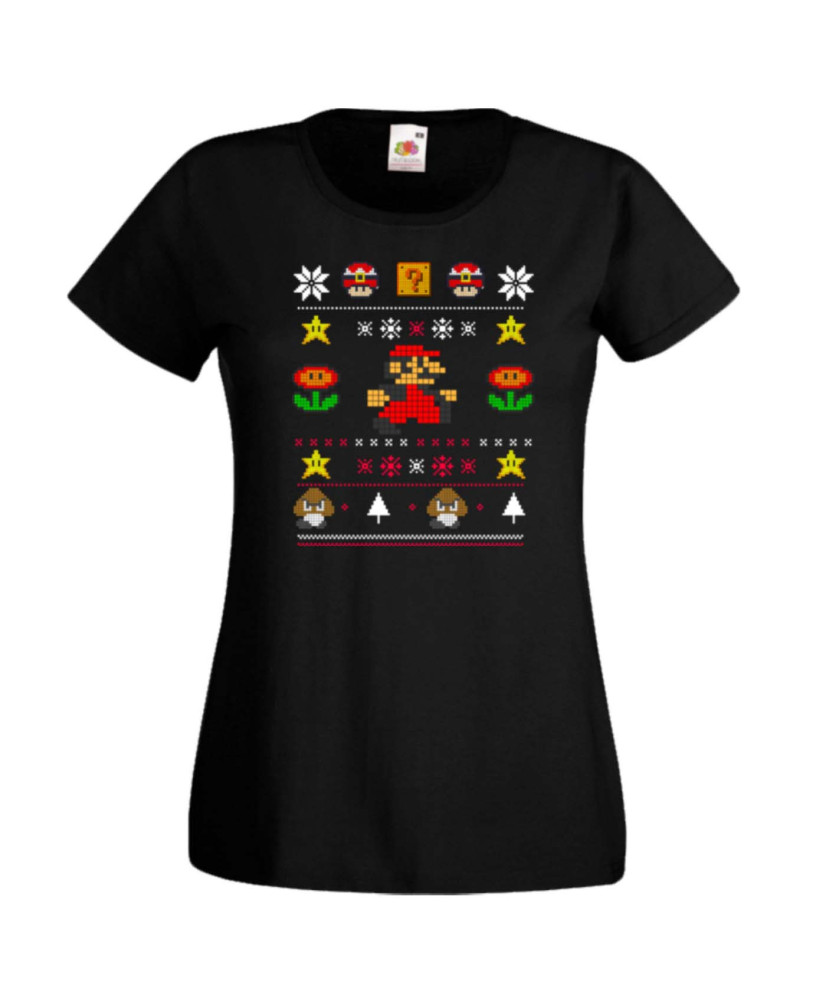 Дамска коледна тениска Super Mario Nintendo