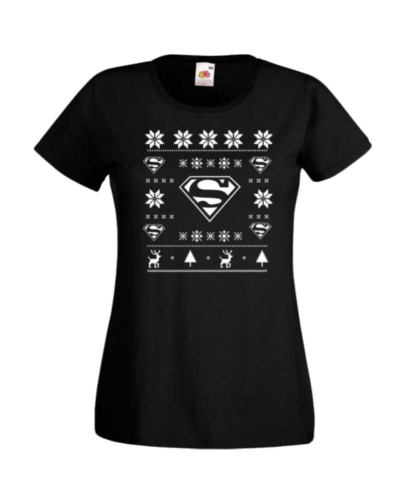 Дамска коледна тениска Superman Christmas Logo