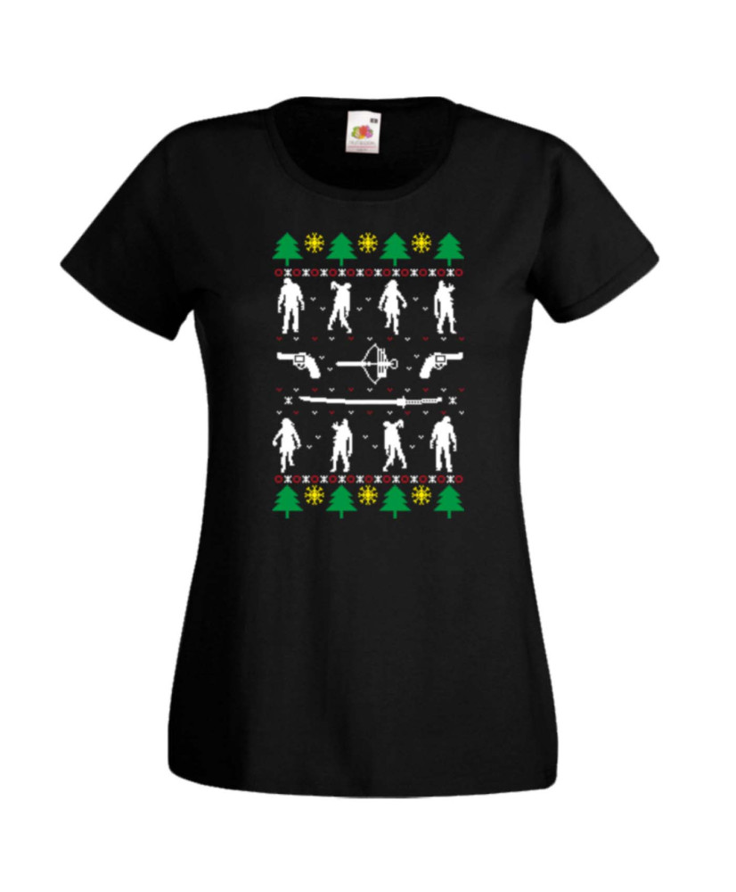 Дамска коледна тениска The Walking Dead Zombies Christmas 01