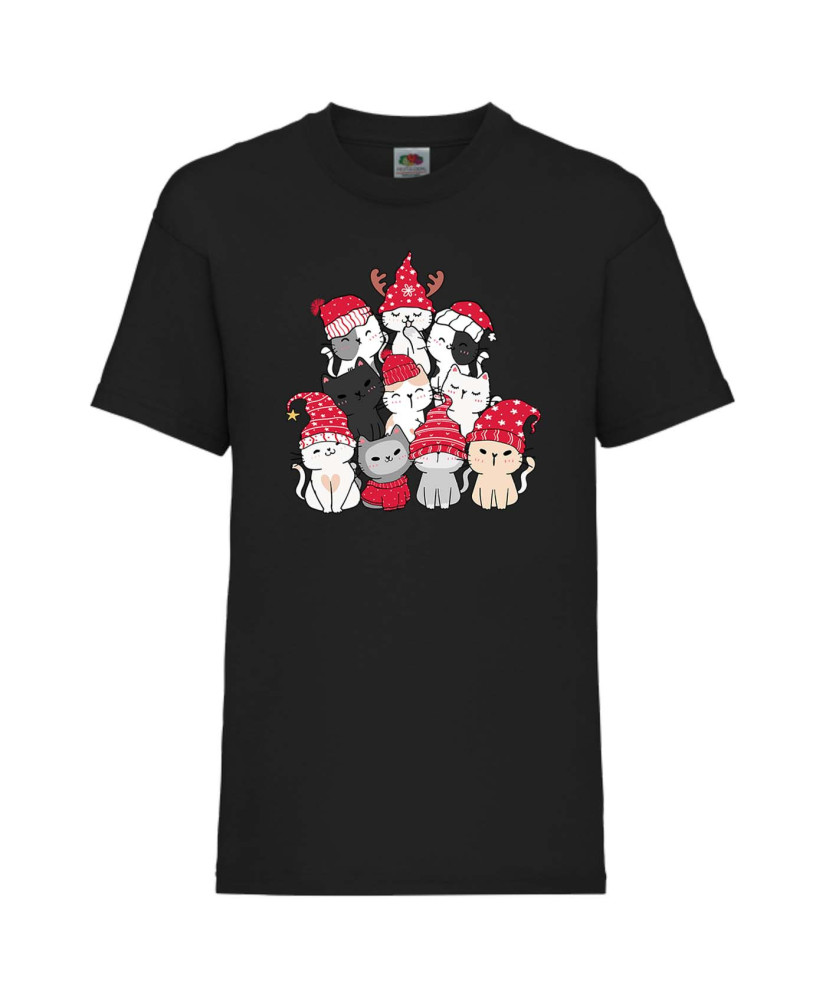 Детска тениска Коледа Cat Xmas Tree 01